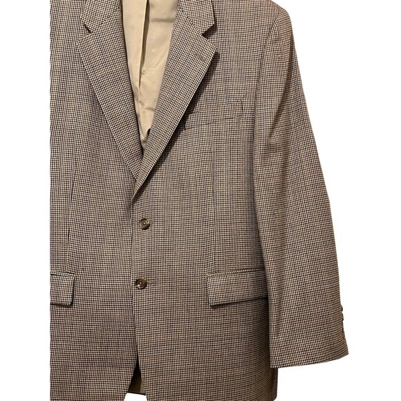 VTG Lauren Ralph Lauren Mens Houndstooth Wool Blazer Jacket 43R Made In Canada - Picture 12 of 16